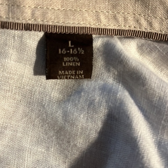 Tasso Elba Linen Shirt L 16-16 1/2 - Picture 6 of 6